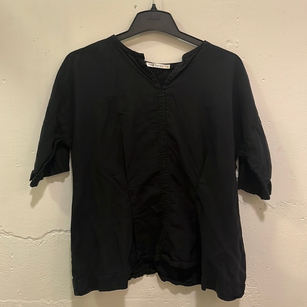 Black linen Two Danes blouse
